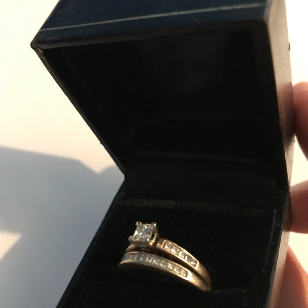 14k Gold whit diamonds Engagement-Wedding Ring
